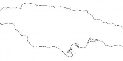 Blank map of jamaica dengan perbatasan
