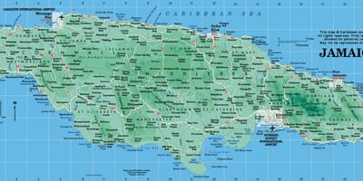 Peta geografis dari jamaika