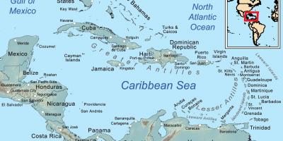 Peta dari jamaika dan pulau-pulau sekitarnya