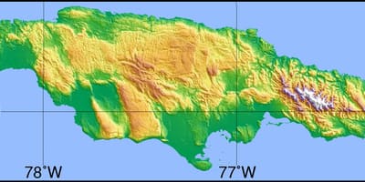 Peta topografi jamaika